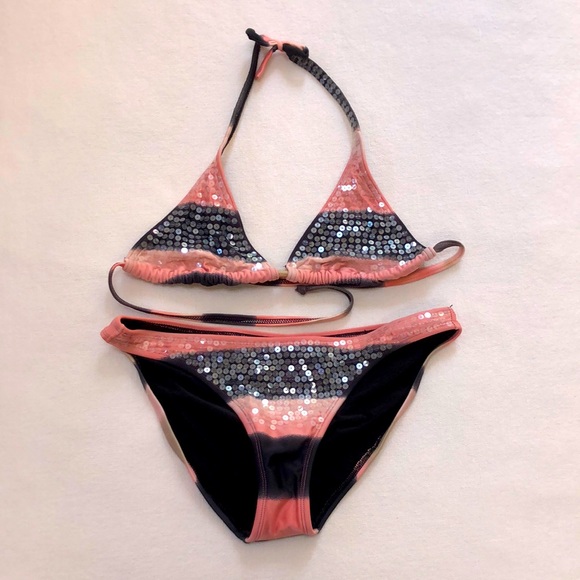 Vix Other - Vix Black and Pink Sequin Bikini - M